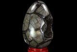 Septarian Dragon Egg Geode - Black Crystals #98849-3